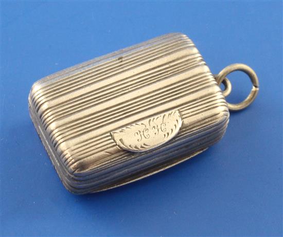 A George IV silver rectangular vinaigrette, 1in.